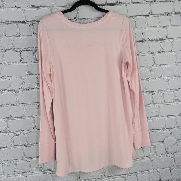 Women's Stretch Long Sleeve Crew Top - Slipper Pink - Picture 3 of 4